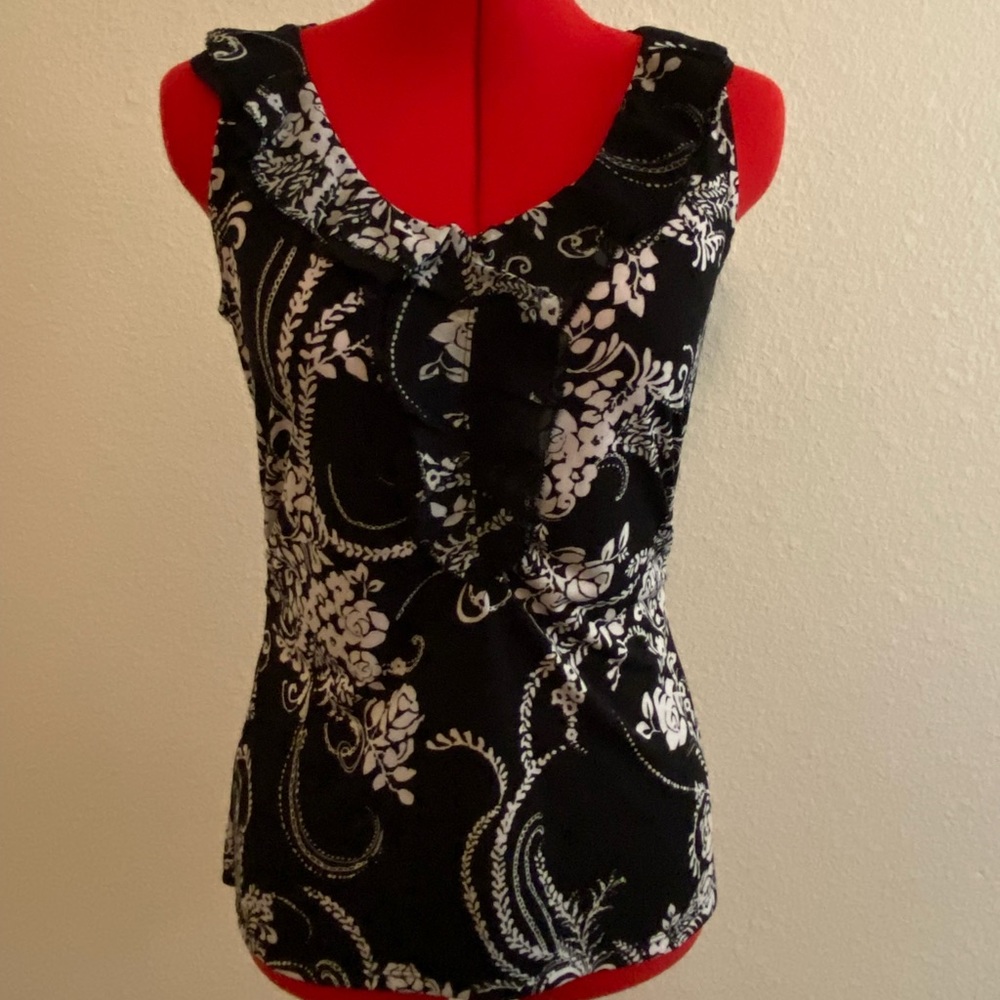 WHBM ruffled collar blouse